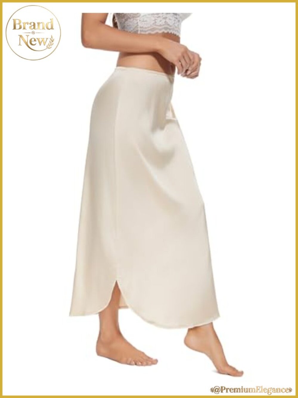 Half Slip Women Satin Maxi Skirt Extender 36" Under Dress